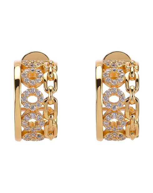 Boucles d'oreilles Cercle en Argent doré & Zircone