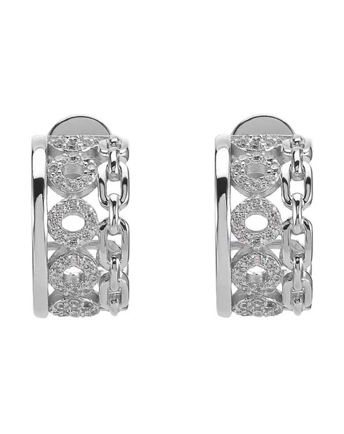 Boucles d'oreilles Cercle en Argent & Zircone
