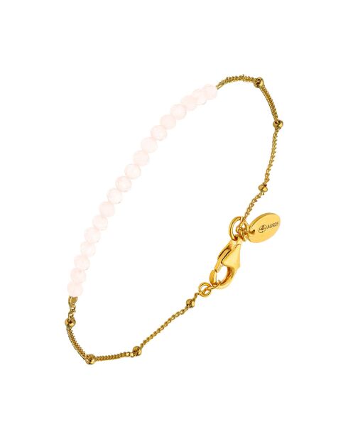 Bracelet Chaîne en Argent doré & Opale rose