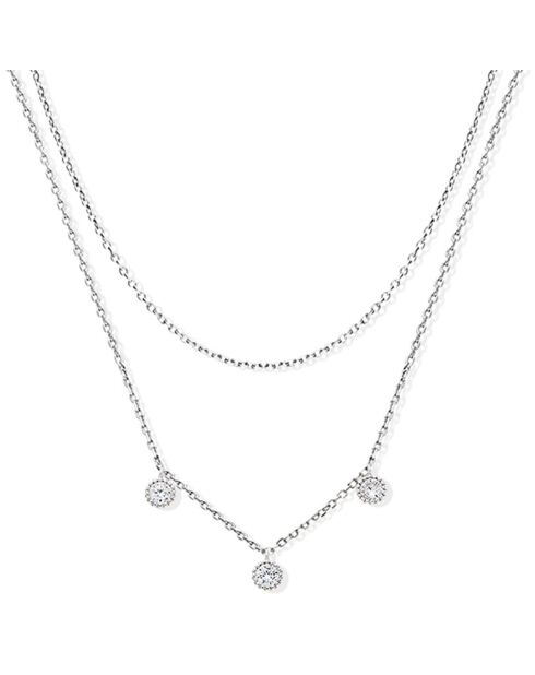 Collier River en Argent & Zircone