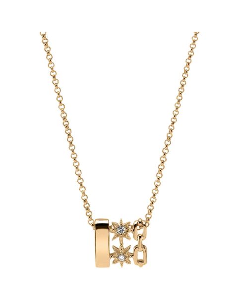 Collier Etoile en Argent doré & Zircone