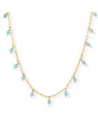 Collier Gouttes en Argent doré & Turquoise