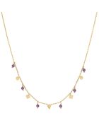 Collier Géométrique en Argent doré & Améthyste