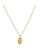 Collier Coquillage en Argent doré & Pierre de Lune