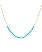 Collier Perles en Argent doré & Turquoise