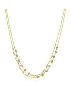 Collier Double Chaîne en Argent doré & Aventurine