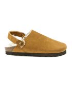 Sabots fourrés en Velours de Cuir Adam camel