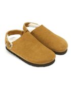 Sabots fourrés en Velours de Cuir Adam camel