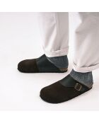 Sabots en Cuir et Velours de Cuir Dia marron