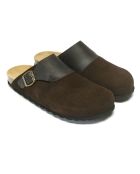 Sabots en Cuir et Velours de Cuir Dia marron