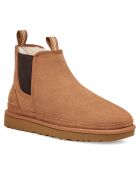 Neumel beige gevoerde fluwelen leren Chelsea-laarzen