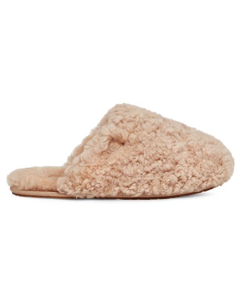 Chaussons en Peau de Mouton Maxi Curly beiges