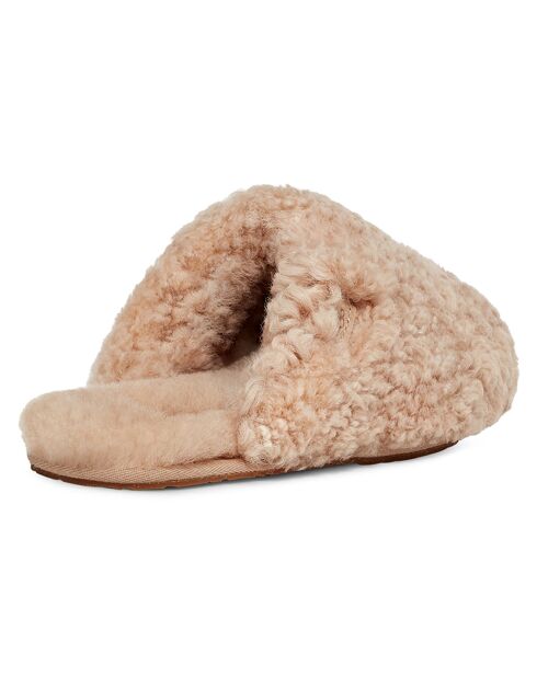 Chaussons en Peau de Mouton Maxi Curly beiges