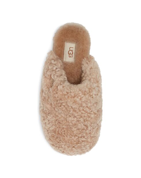 Chaussons en Peau de Mouton Maxi Curly beiges