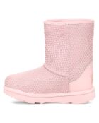 Boots en Velours de Cuir fourrées Classic II Gel Hearts roses