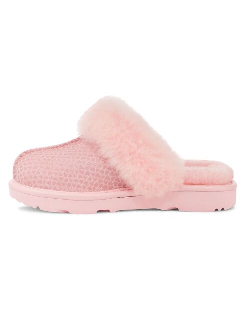 Chaussons en Velours de Cuir fourrées Cozy II roses