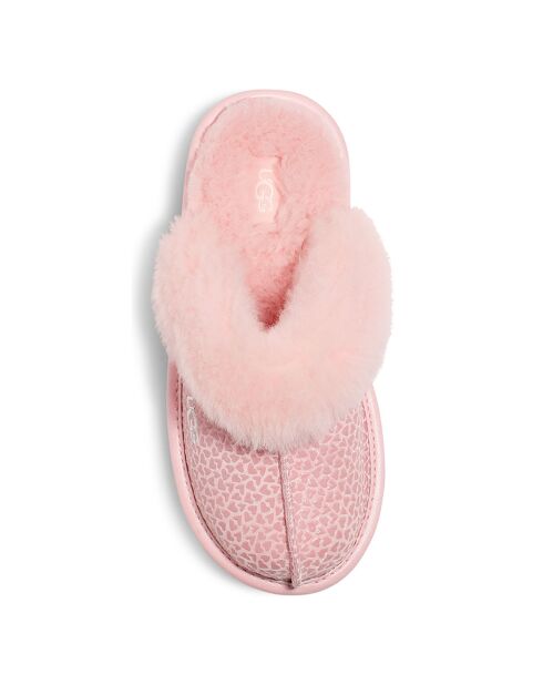 Chaussons en Velours de Cuir fourrées Cozy II roses