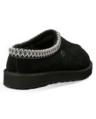 Pantofole nere in velluto con imbottitura in pelle Tasman