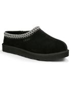 Pantofole nere in velluto con imbottitura in pelle Tasman