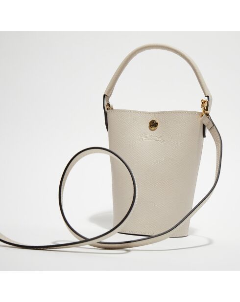 Sac Seau en Cuir S Épure blanc - 17x22.5x17 cm