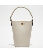 Sac Seau en Cuir S Épure blanc - 17x22.5x17 cm