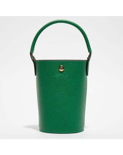 Sac Seau en Cuir S Épure vert  - 17x22.5x17 cm