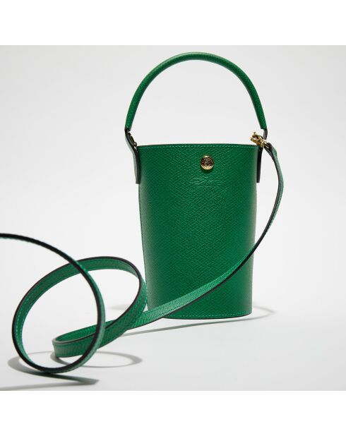 Sac Seau en Cuir S Épure vert  - 17x22.5x17 cm