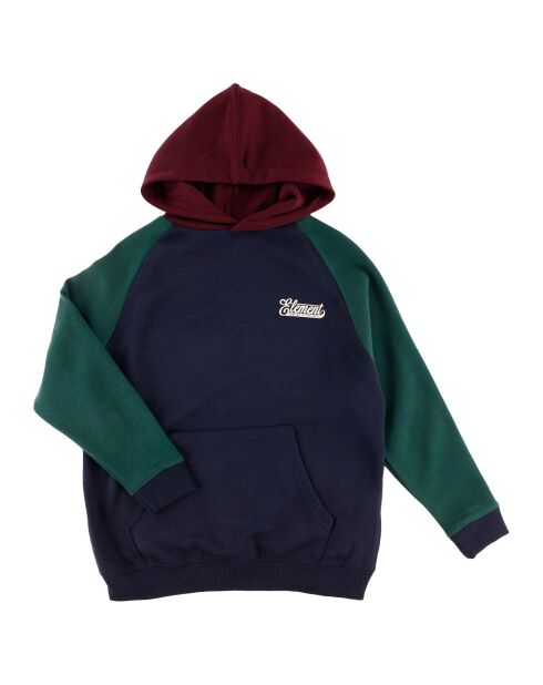 Sweat à capuche Cornell Colorblock marine/vert/rouge foncé