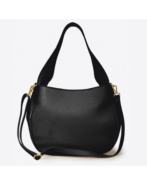 Borsa a tracolla in pelle nera - 34x13x25 cm