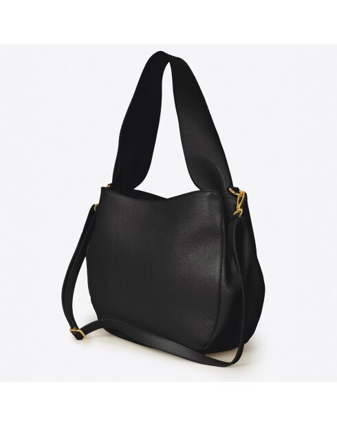 Borsa a tracolla in pelle nera - 34x13x25 cm