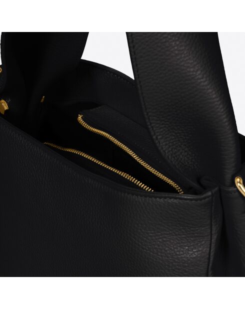 Borsa a tracolla in pelle nera - 34x13x25 cm