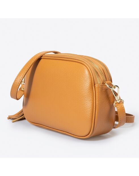 Borsa a tracolla Lizz in pelle cognac - 23x7x17 cm