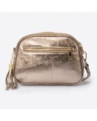 Sac bandoulière en Cuir Lizz bronze - 23x7x17 cm