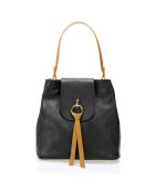 Bolso de piel negro - 30x15x37 cm