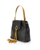 Bolso de piel negro - 30x15x37 cm