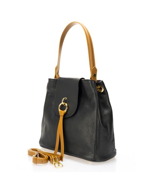 Bolso de piel negro - 30x15x37 cm