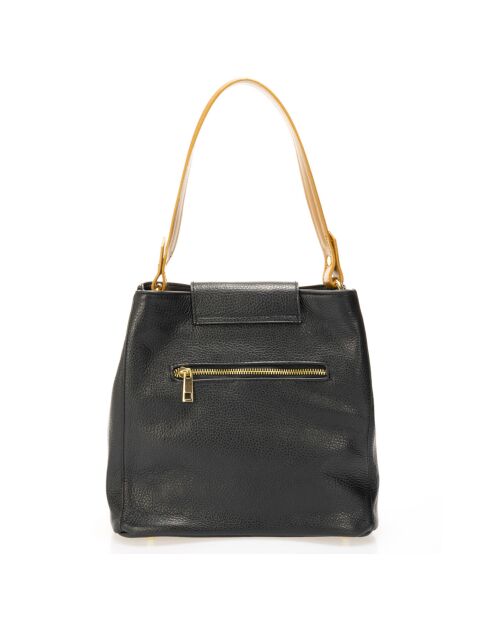 Bolso de piel negro - 30x15x37 cm