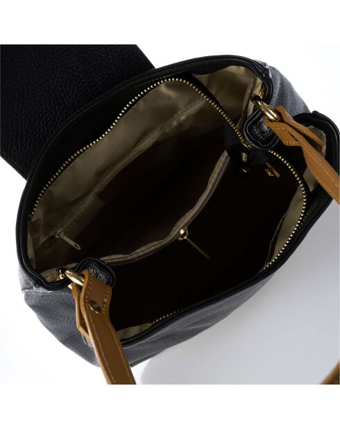 Bolso de piel negro - 30x15x37 cm