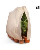 3 Housses d'hivernage pour plantes beiges - 160x80 cm