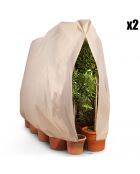 2 Housses d'hivernage pour plantes beiges - 200x240 cm