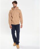 Pantalon Regular Fit Peau de Pêche bleu