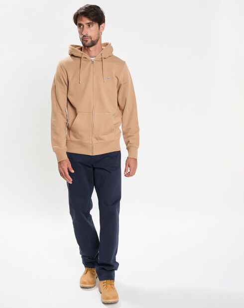 Pantalon Regular Fit Peau de Pêche bleu
