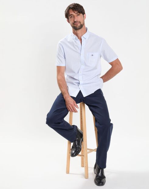 Chemise Regular Fit Popeline Vichy bleu ciel
