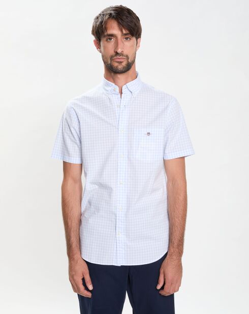 Chemise Regular Fit Popeline Vichy bleu ciel
