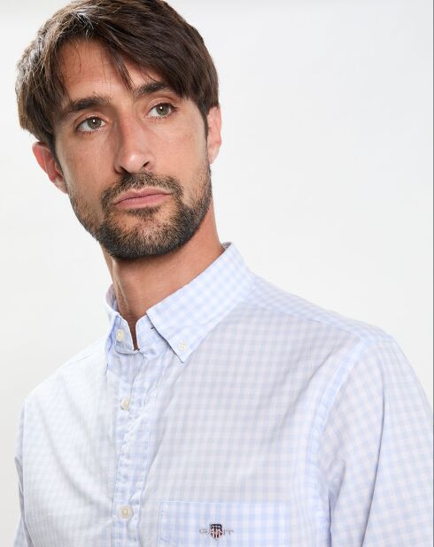 Chemise Regular Fit Popeline Vichy bleu ciel