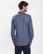 Chemise en Flanelle Slim Fit Vichy bleue