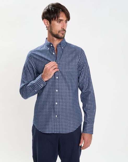 Chemise en Flanelle Slim Fit Vichy bleue
