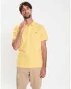 Polo Regular Fit uni piqué jaune clair