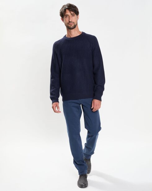 Pantalon Slim Fit 5 poches Wash bleu