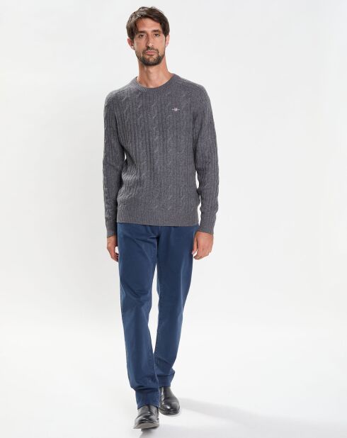Pull en Laine mélangée Cable gris